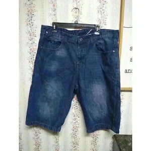Vintage Sean John Blue Jean Baggy Hip Hop Skater Denim Shorts Mens Size 36 Denim